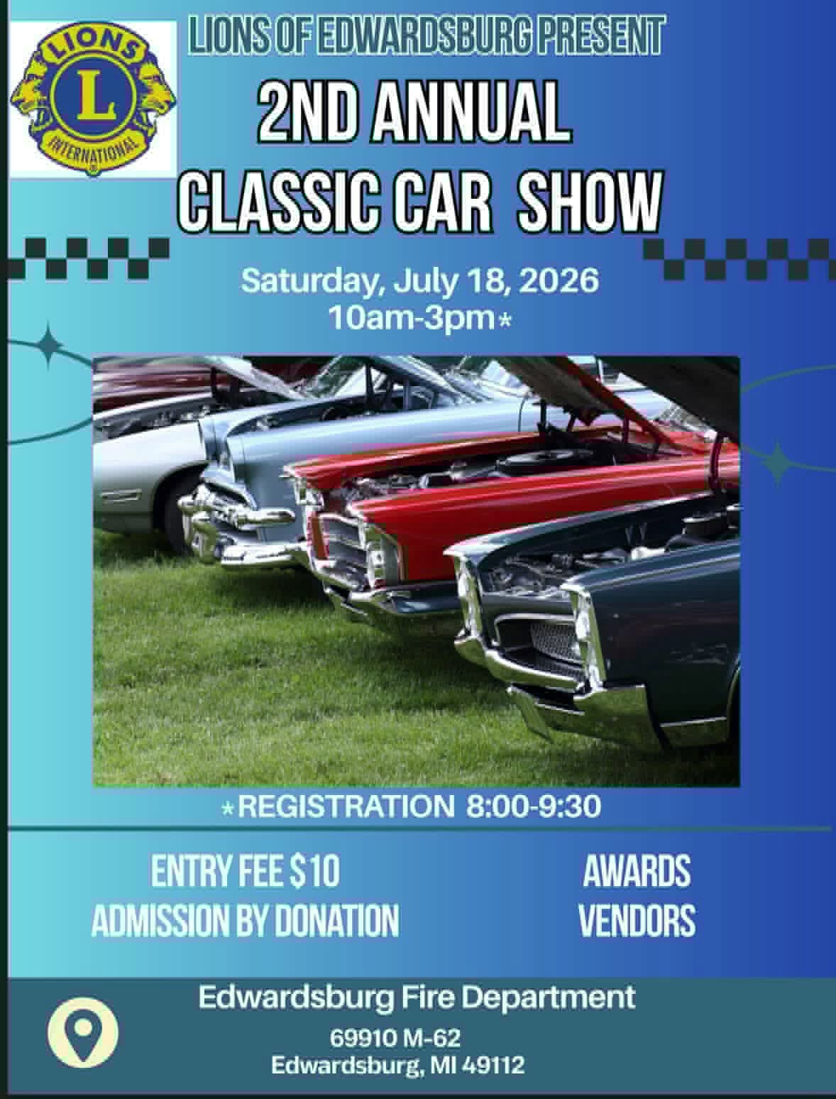 Lions of Edwardsburg - Annual Classic Car Show